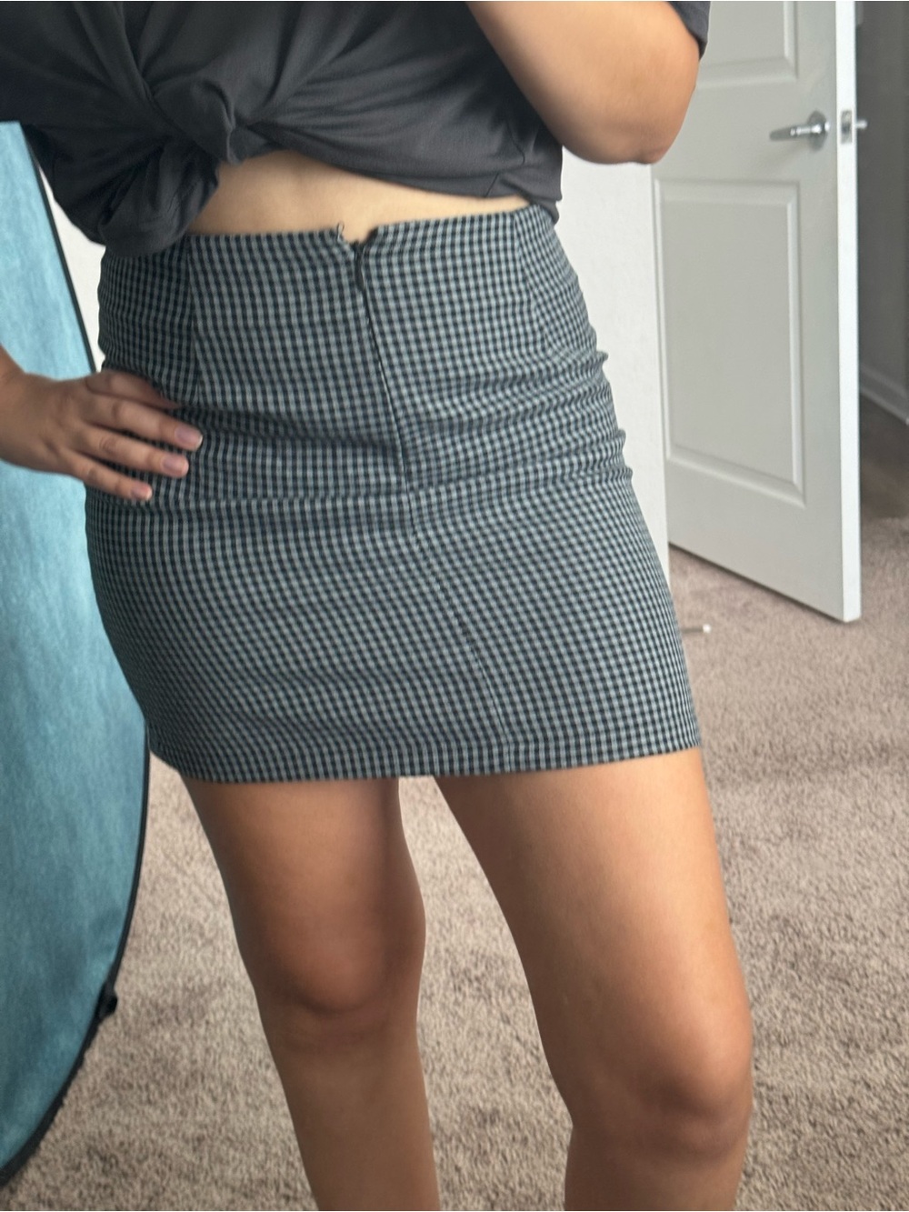 Aeropostale Black and White Houndstooth Mini Skirt